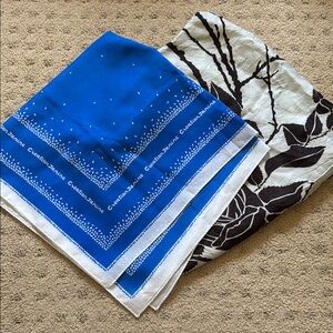 Blue and Black Floral Scarf Set